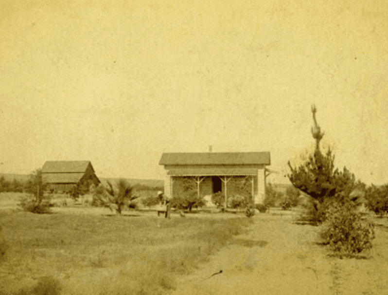 Historical photograph of early California buildings